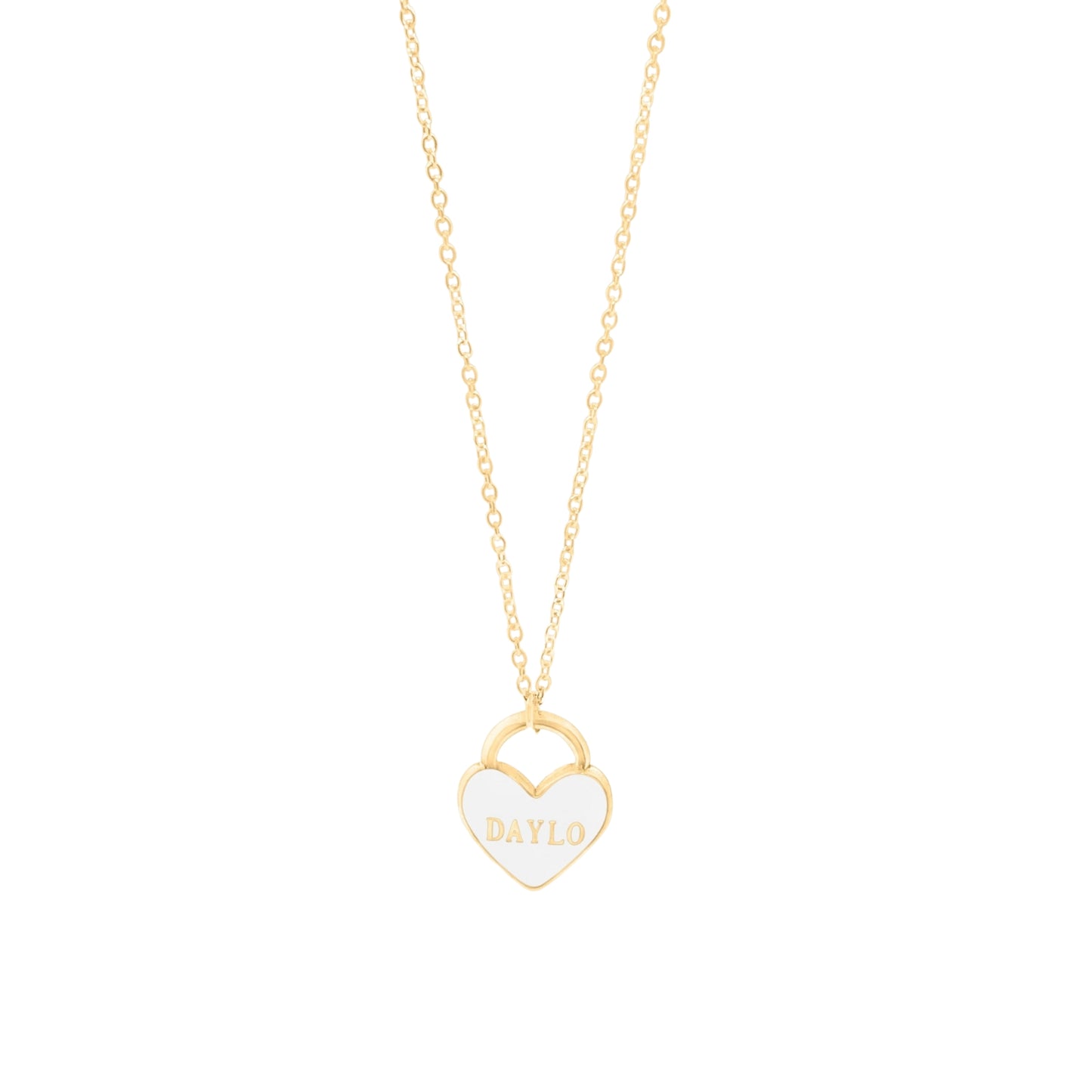DAYLO Heart Necklace - Gold/White