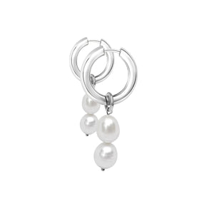 Mira Pearl Earrings - Silver