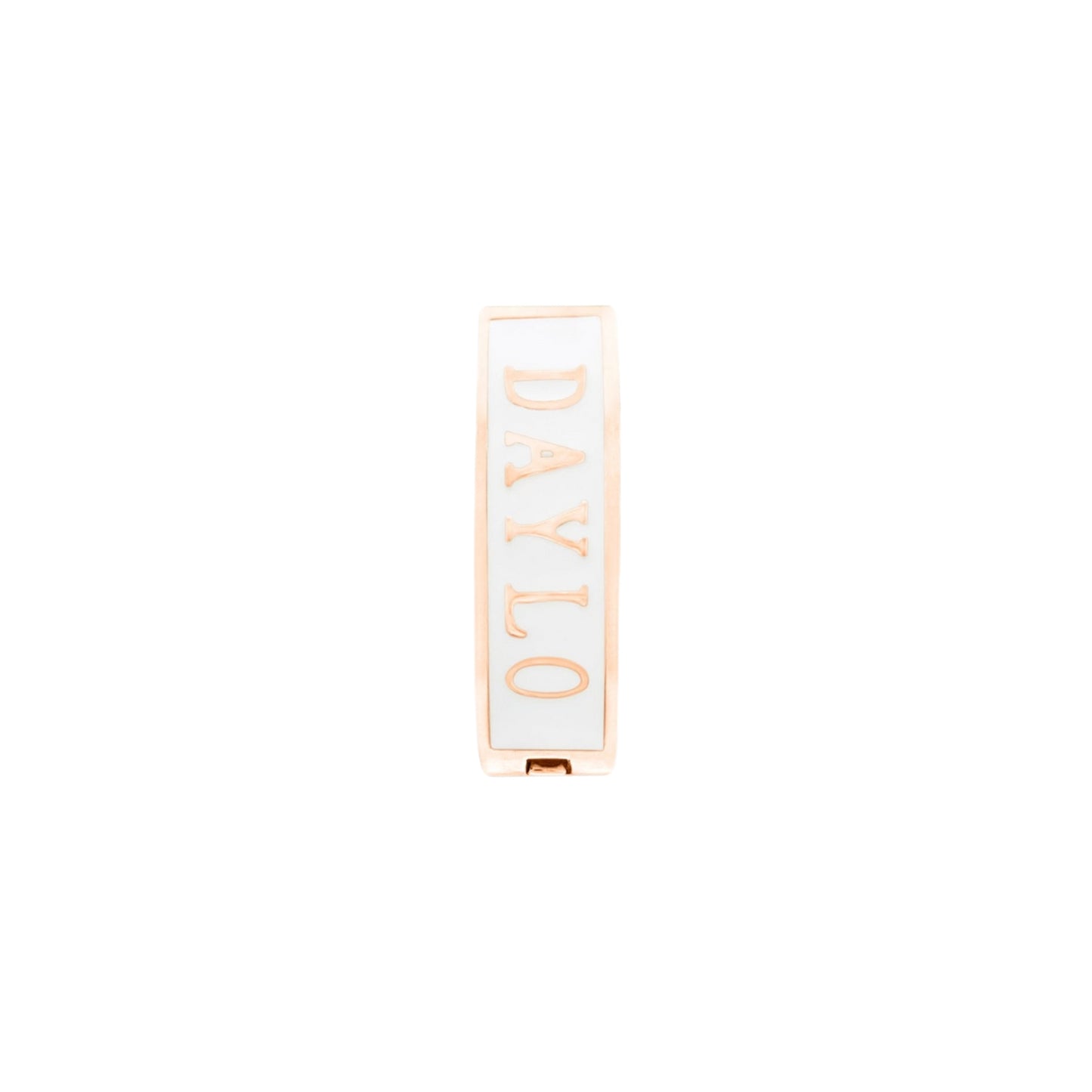 DAYLO Classic Hoop Earrings - Rose Gold, White Enamel