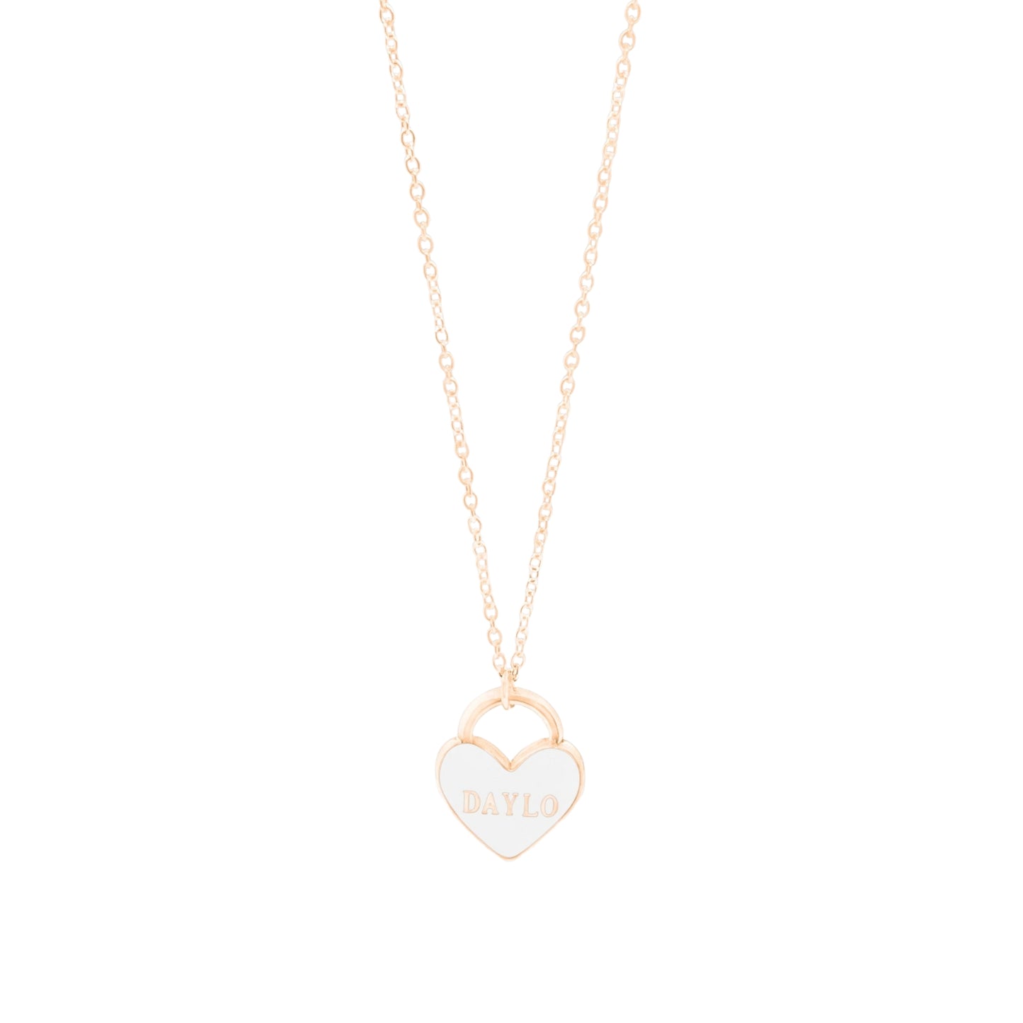 DAYLO Heart Necklace - Rose Gold/White