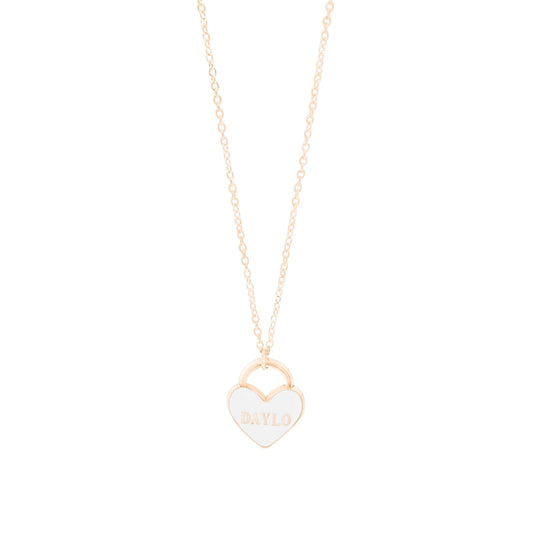 DAYLO Heart Necklace - Rose Gold/White
