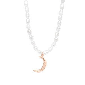 Violet Pearl Necklace - Rose Gold