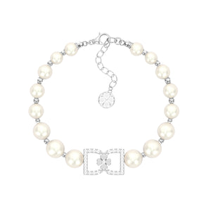 DD Pearl Bracelet Diamonds - Silver