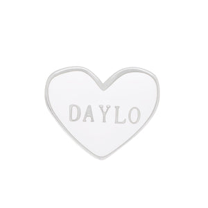 DAYLO Heart Earrings - Silver/White