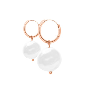 Ember Pearl Earrings - Rose Gold