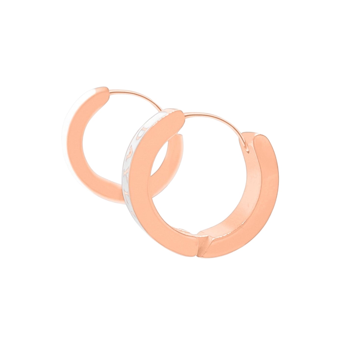 DAYLO Classic Earrings - Rose Gold/White