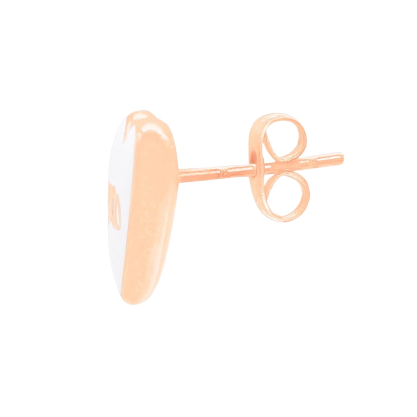 DAYLO Heart Earrings - Rose Gold/White