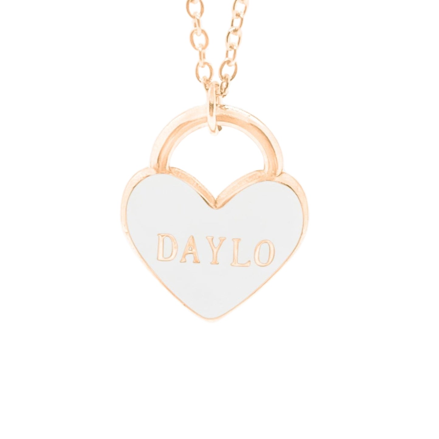 DAYLO Heart Necklace - Rose Gold/White