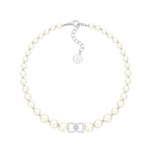 DD Pearl Choker Diamonds - Silver