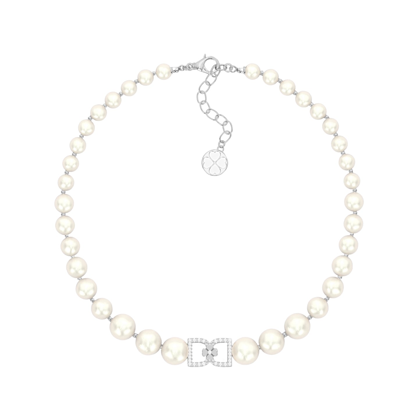 DD Pearl Choker Diamonds - Silver