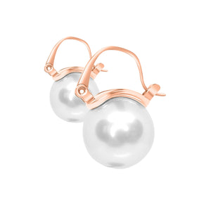 Soleil Pearl Earrings - Rose Gold