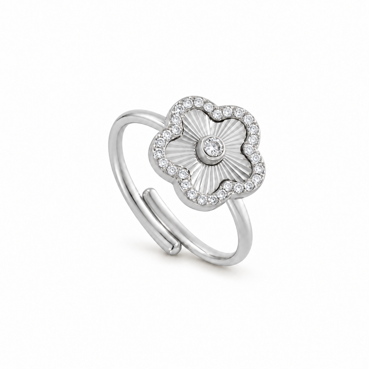 Evelia Bloom Diamanter Ring - Sølv