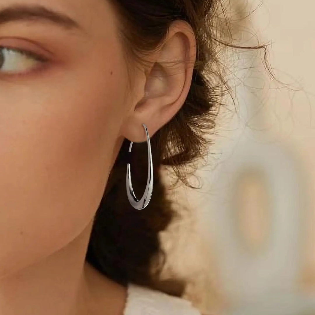 Drop Øreringe - Sølv