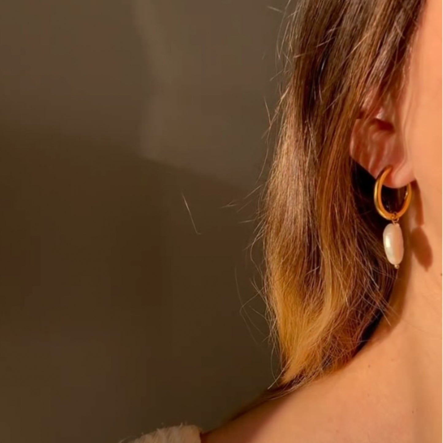 Ember Pearl Earrings - Gold