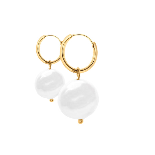 Ember Pearl Earrings - Gold