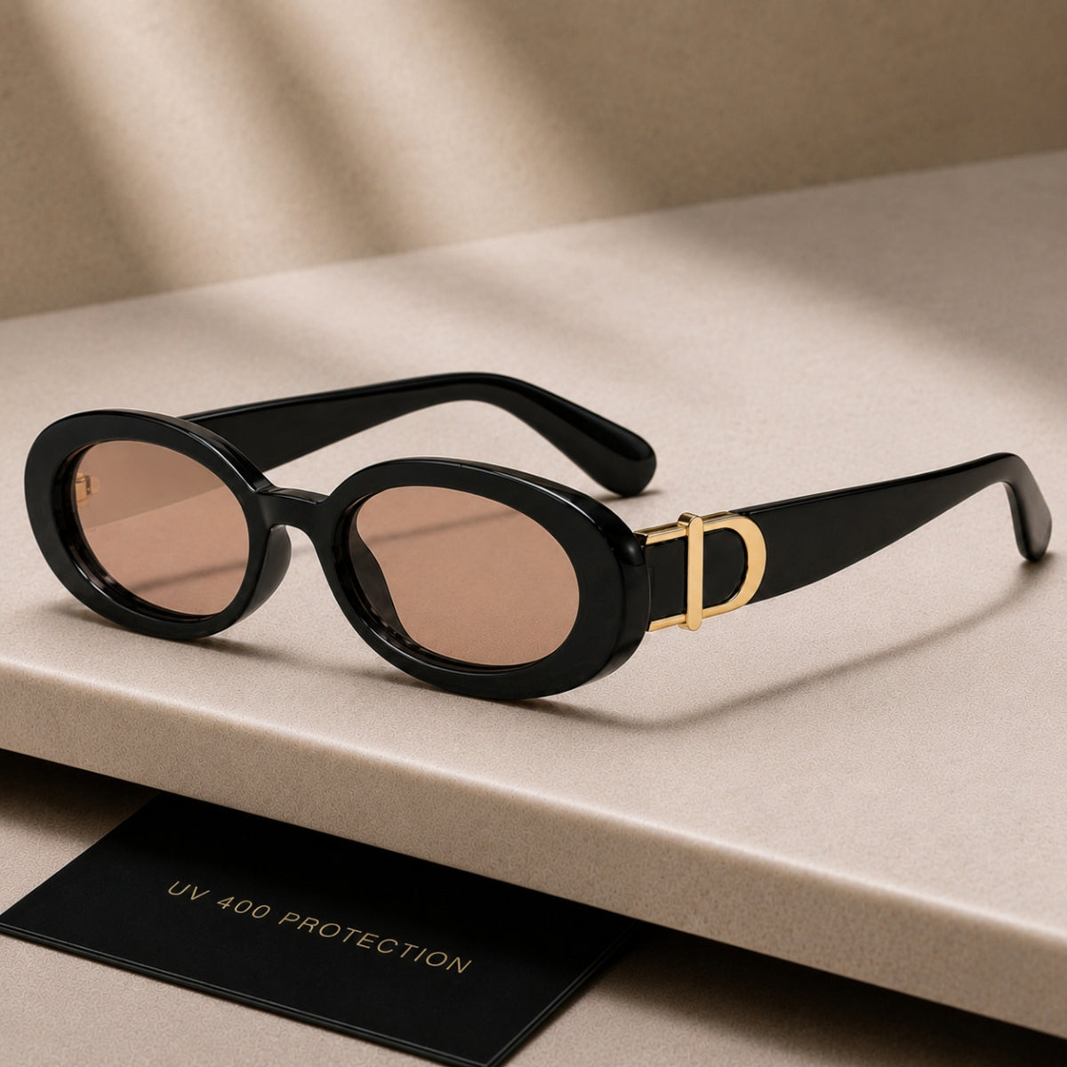 DD Solbrille Oval - Sort Sand