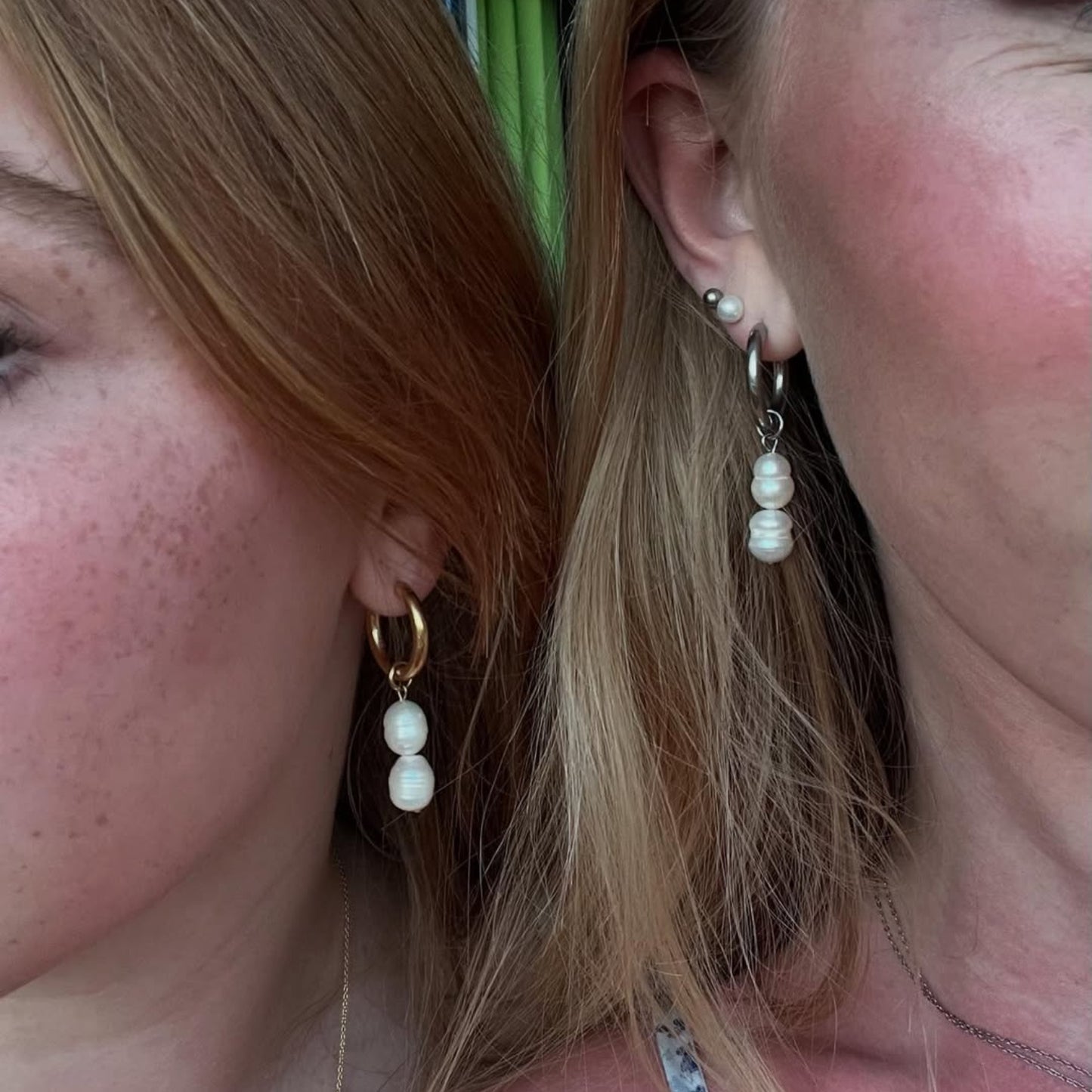 Mira Pearl Earrings - Silver