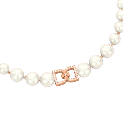 DD Perle Choker Diamanter - Rosaguld