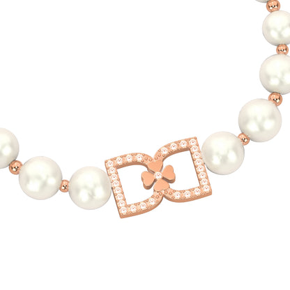 DD Perle Armbånd Diamanter - Rosaguld