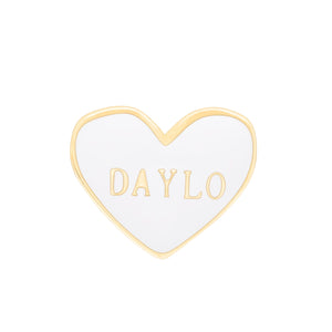 DAYLO Hjerte Øreringe - Guld / Hvid