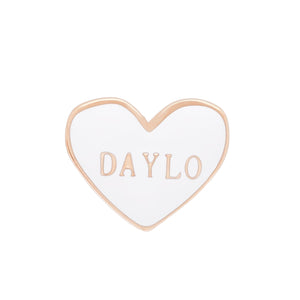 DAYLO Hjerte Øreringe - Rosaguld / Hvid