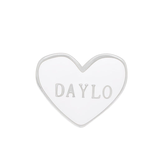 DAYLO Hjerte Øreringe - Sølv / Hvid