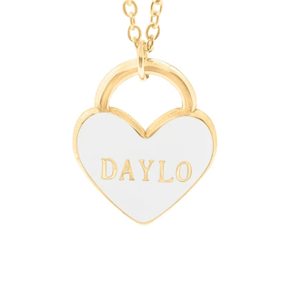 DAYLO Hjerte Halskæde - Guld / Hvid
