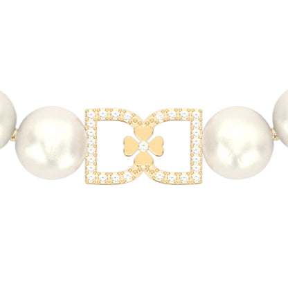 DD Perle Choker Diamanter - Guld