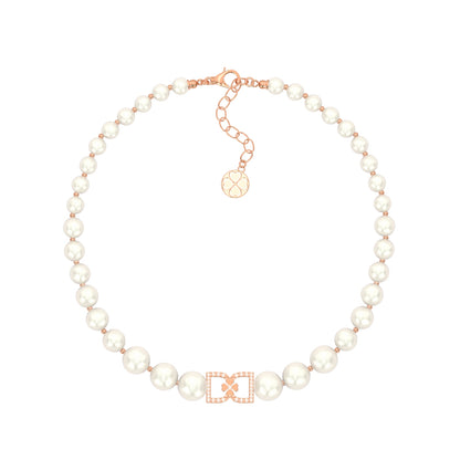 DD Perle Choker Diamanter - Rosaguld