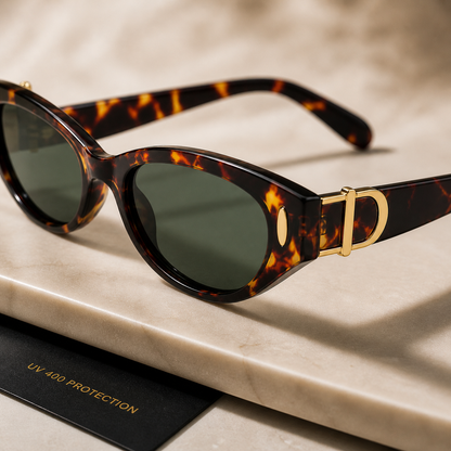 DD Solbrille - Leopard Grøn
