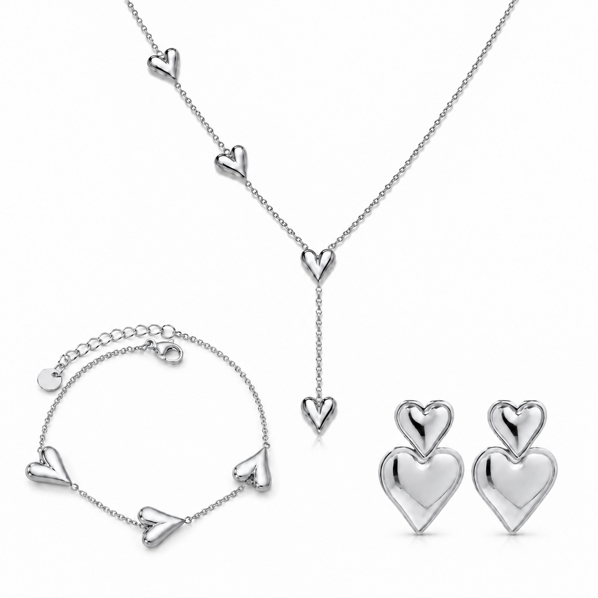 Alva Herzschmuck-Set – Silber