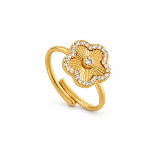 Evelia Bloom Diamanter Ring - Guld
