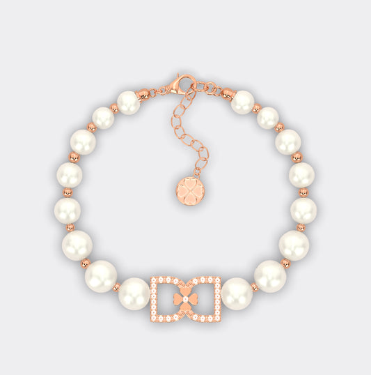 DD Pearl Bracelet Diamonds - Premium 18k Rose Gold