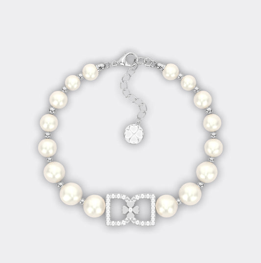 DD Pearl Bracelet Diamonds - Premium Silver