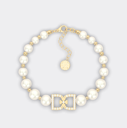 DD Pearl Bracelet Diamonds - Premium 18k Gold