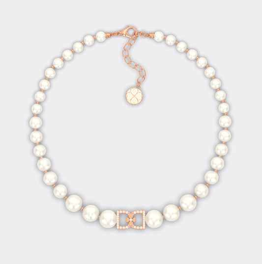 DD Pearl Choker Diamonds - Premium 18k Rose Gold