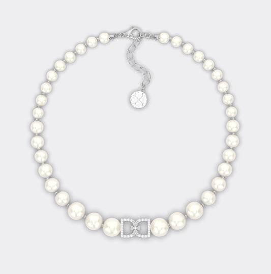 DD Pearl Choker Diamonds - Premium Silver