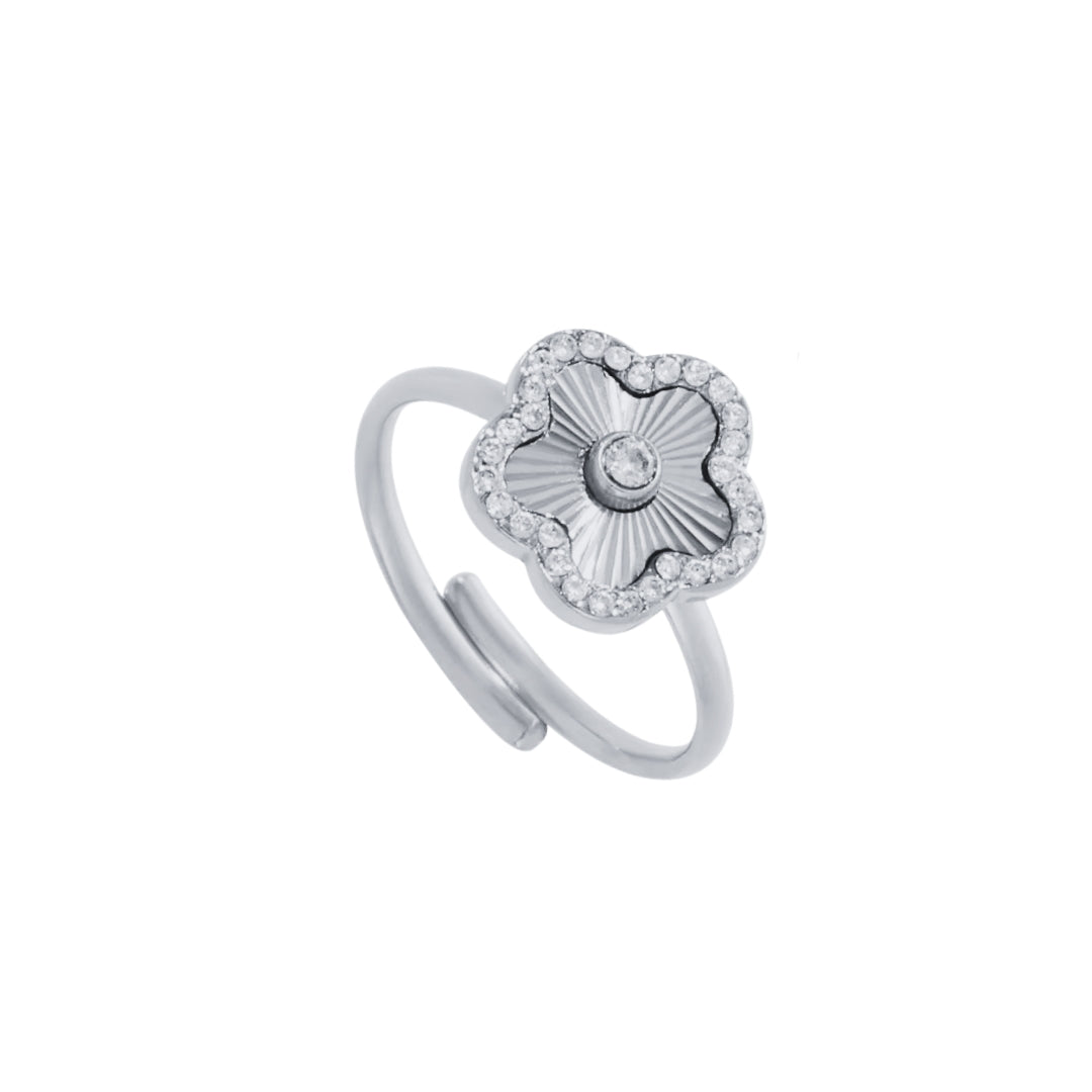 Evelia Bloom Diamanter Ring - Sølv