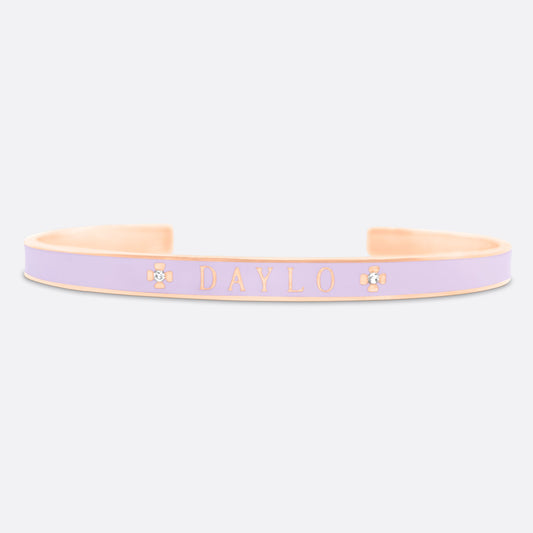 DAYLO Enamel Bracelet - Premium 18k Rose Gold, Purple Enamel