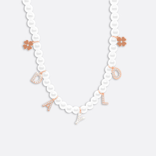 DAYLO Pearl Necklace - Premium 18k Rose Gold