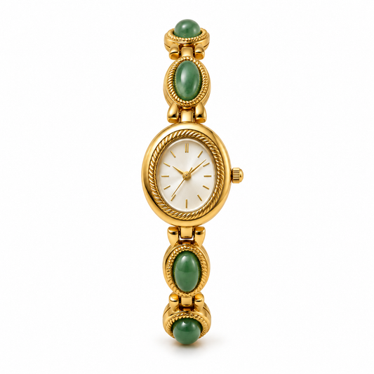 Amalfi Uhr - Gold / Grün / Weiß