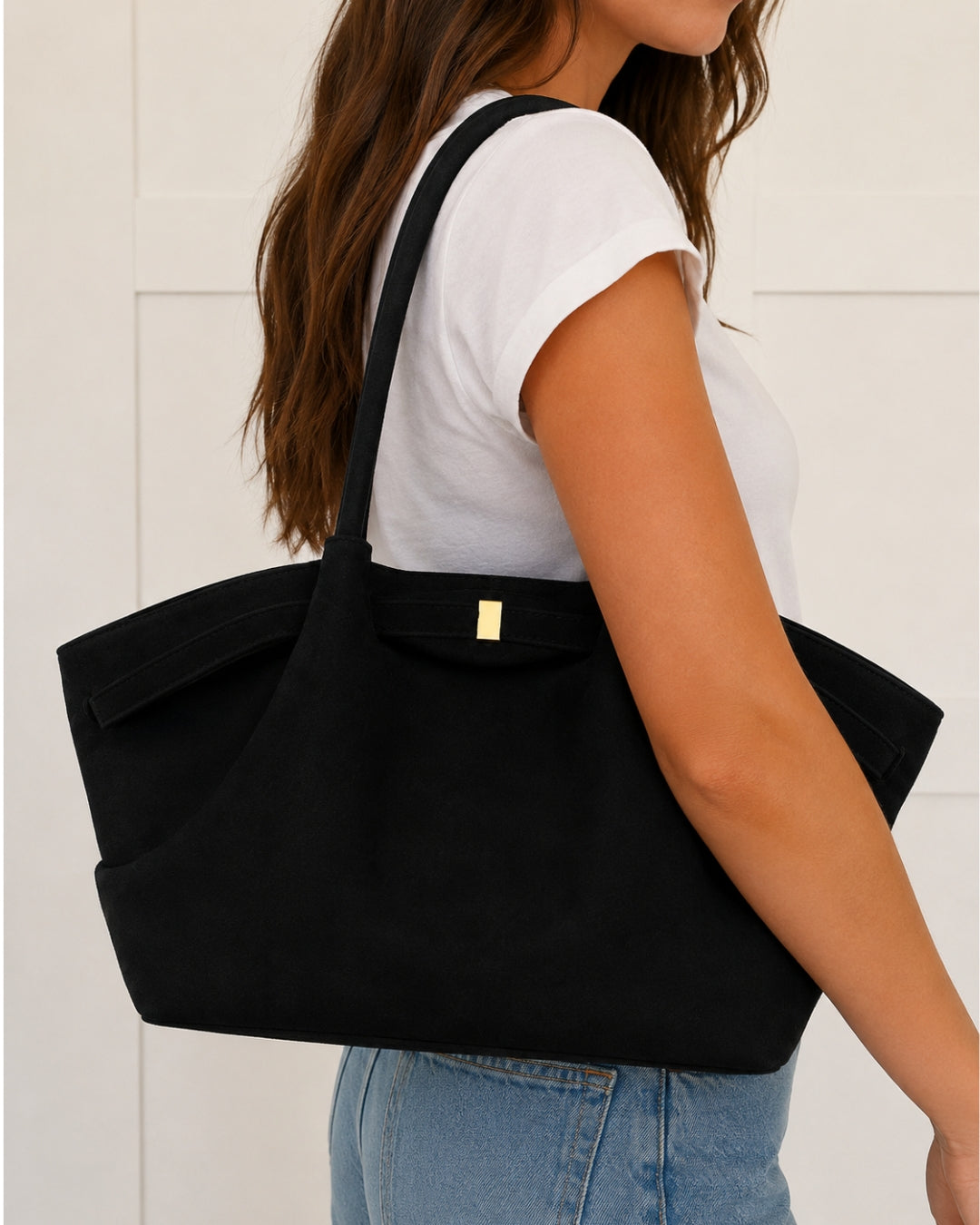 Noor Tasche - Schwarzes Leder