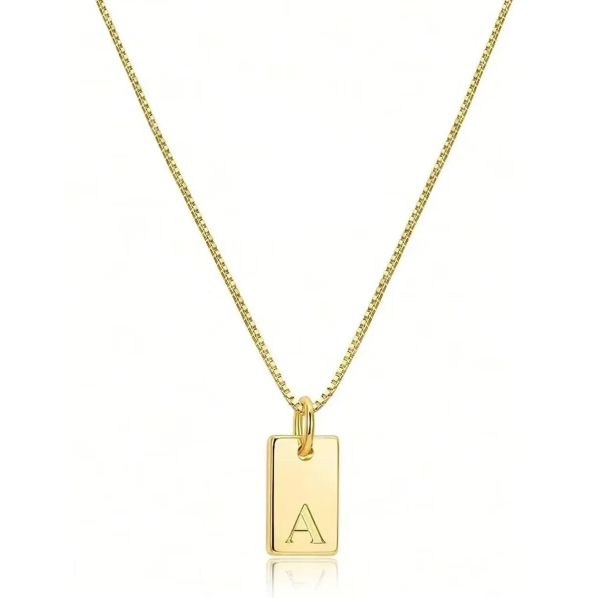 Flat Letter Necklace - Gold