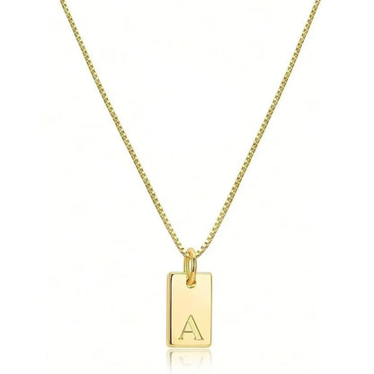 Flat Letter Necklace - Gold