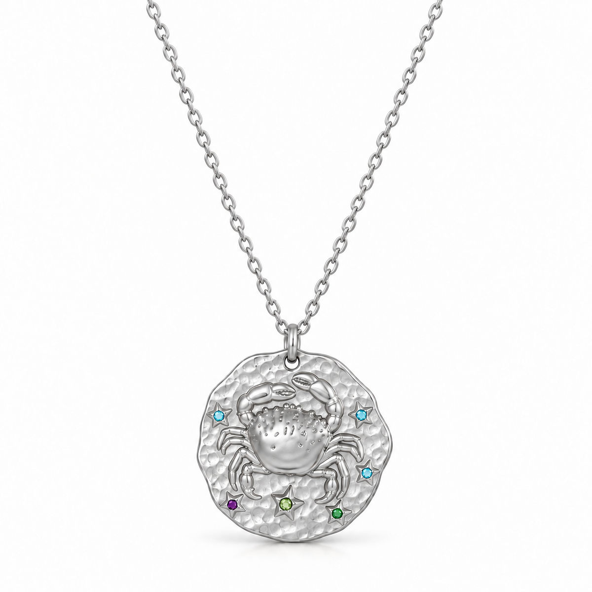 Celestia Stjärnteckenhalsband - Silver / Kräftan