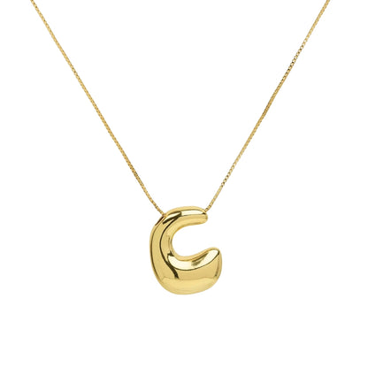 Chunky Letter Necklace - Gold