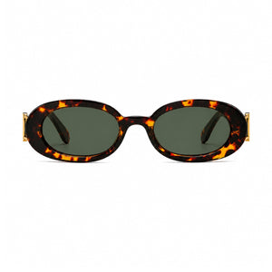 DD Solbrille Oval - Leopard Grøn