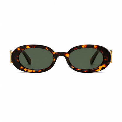 DD Solbrille Oval - Leopard Grøn