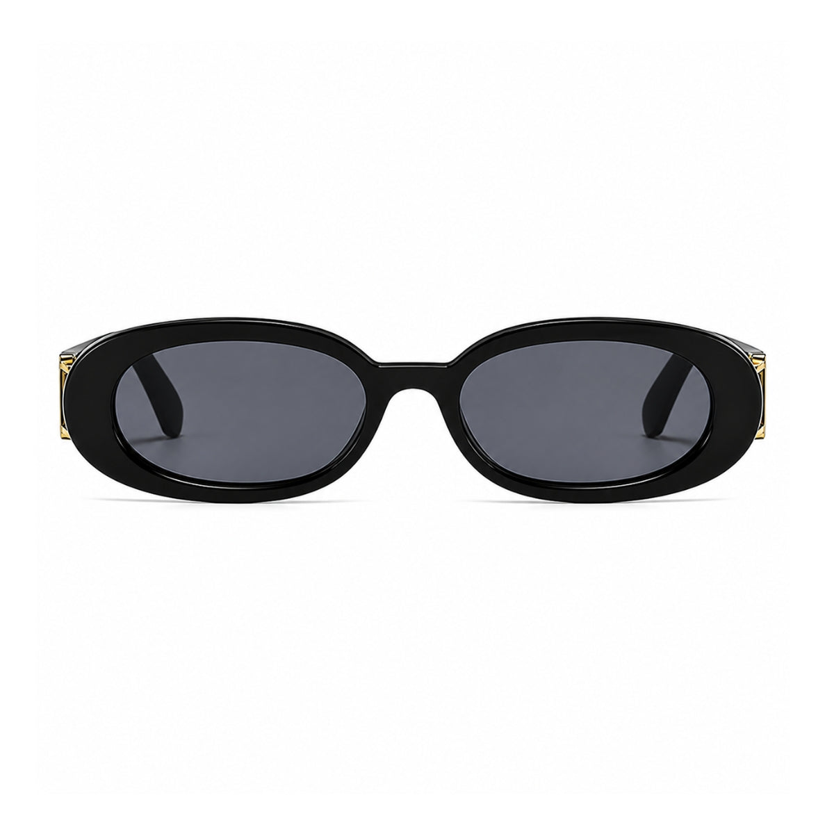 DD Solbrille Oval - Sort Grå