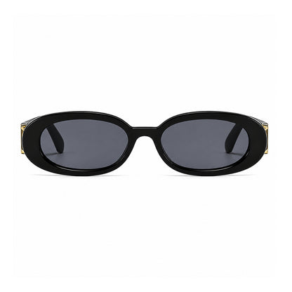 DD Solbrille Oval - Sort Grå